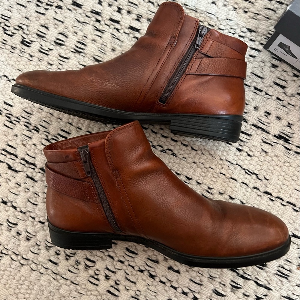 Ecco Women’s Leather Ankle Booties with Buckle | Cognac | Size 8-8.5 - Picture 9 of 9